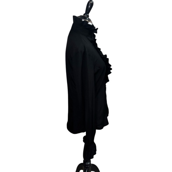 Firpearl Women's M Medium Button Down Blouse Ruffle Collar Vampire Core Goth - Picture 10 of 13